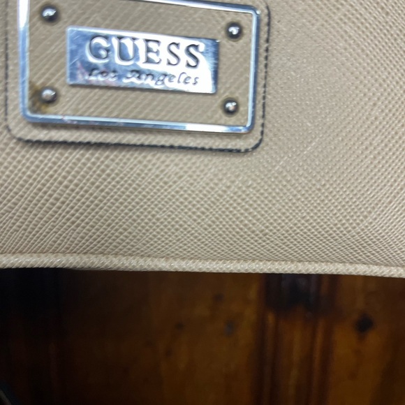 GUESS SAND SANFORD BOW BUCKLE SATCHEL HANDBAG BAG PURSE - Picture 5 of 6